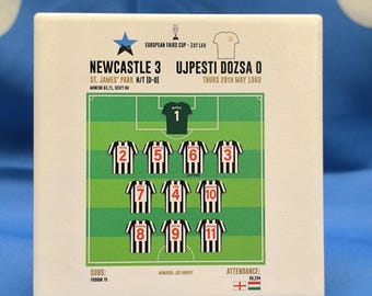Newcastle 3 - 0 Ujpesti Dozsa (Ceramic Coaster)
