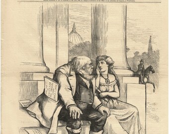 Harper's Weekly October 26, 1872 "None But The Brave Deserves The Fair" Cover Page Ad Print