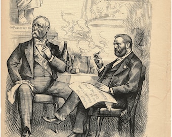 Harper's Weekly November 17, 1877 Les Deux Présidents-Élysée Ad Print