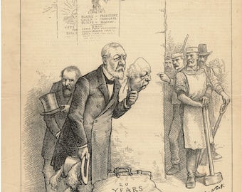 Harper's Weekly November 1, 1884 The Blaine Tariff Fraud Cover Page Ad Print