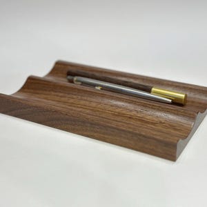 Houten pennenhouder met twee vakken, bureauhouder, een origineel cadeau voor mannen en vrouwen