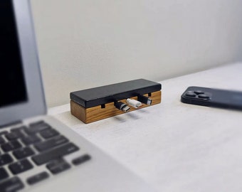 Set of 2 pieces cable holder for desktop and wall, magnetic organizer for five cables or cords, ergonomic desk organization