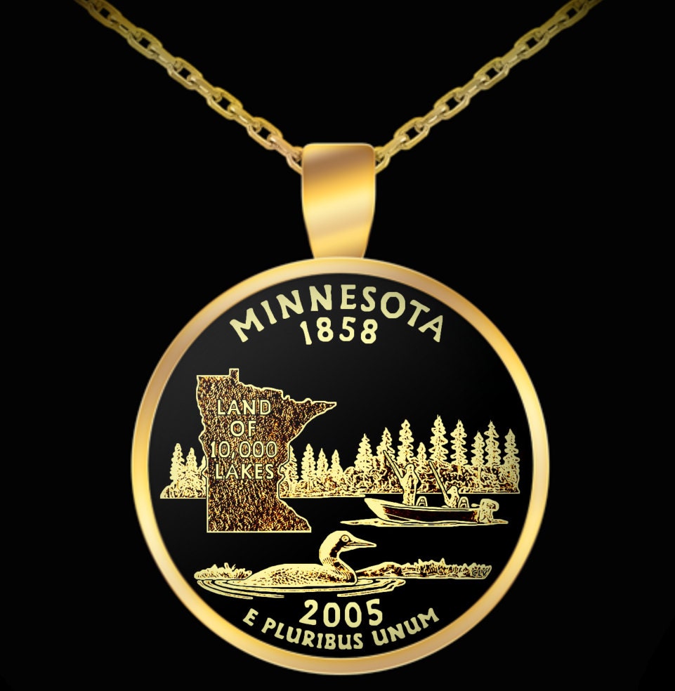Minnesota Necklace Home State Jewelry Etsy