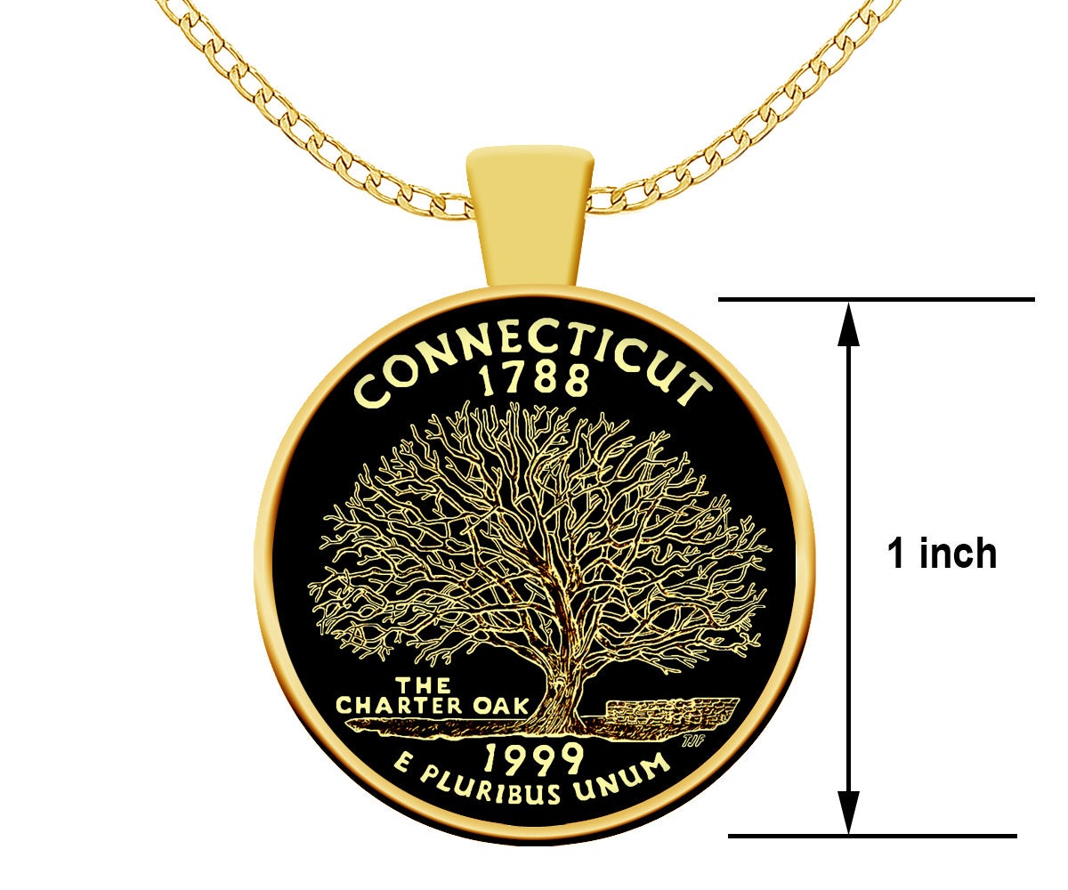 Connecticut Necklace Home State Jewelry Etsy