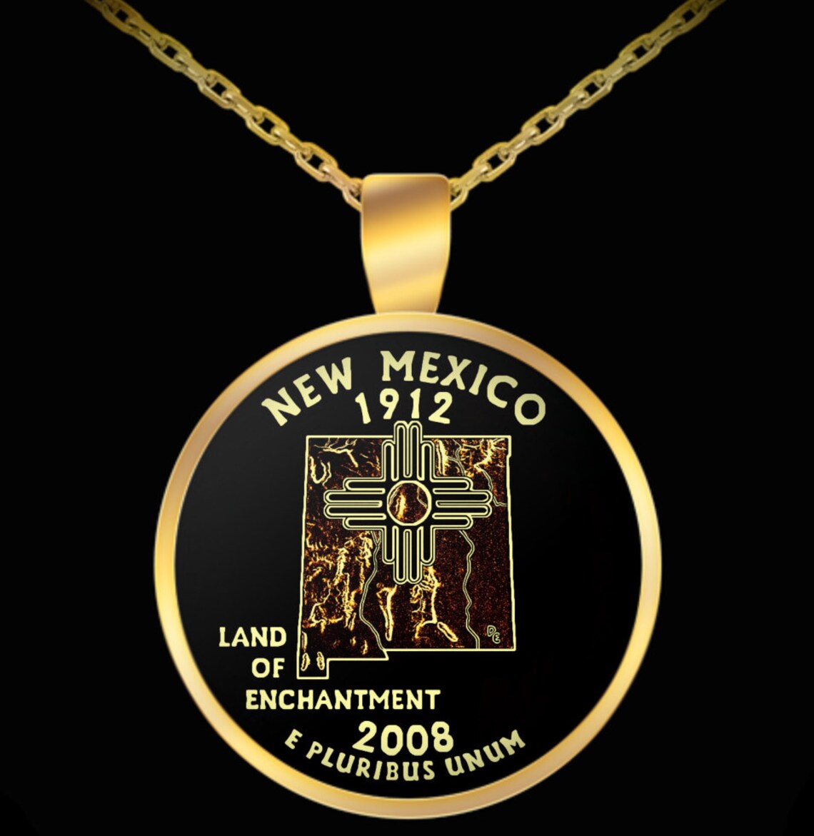 New Mexico Necklace Home State Jewelry Etsy