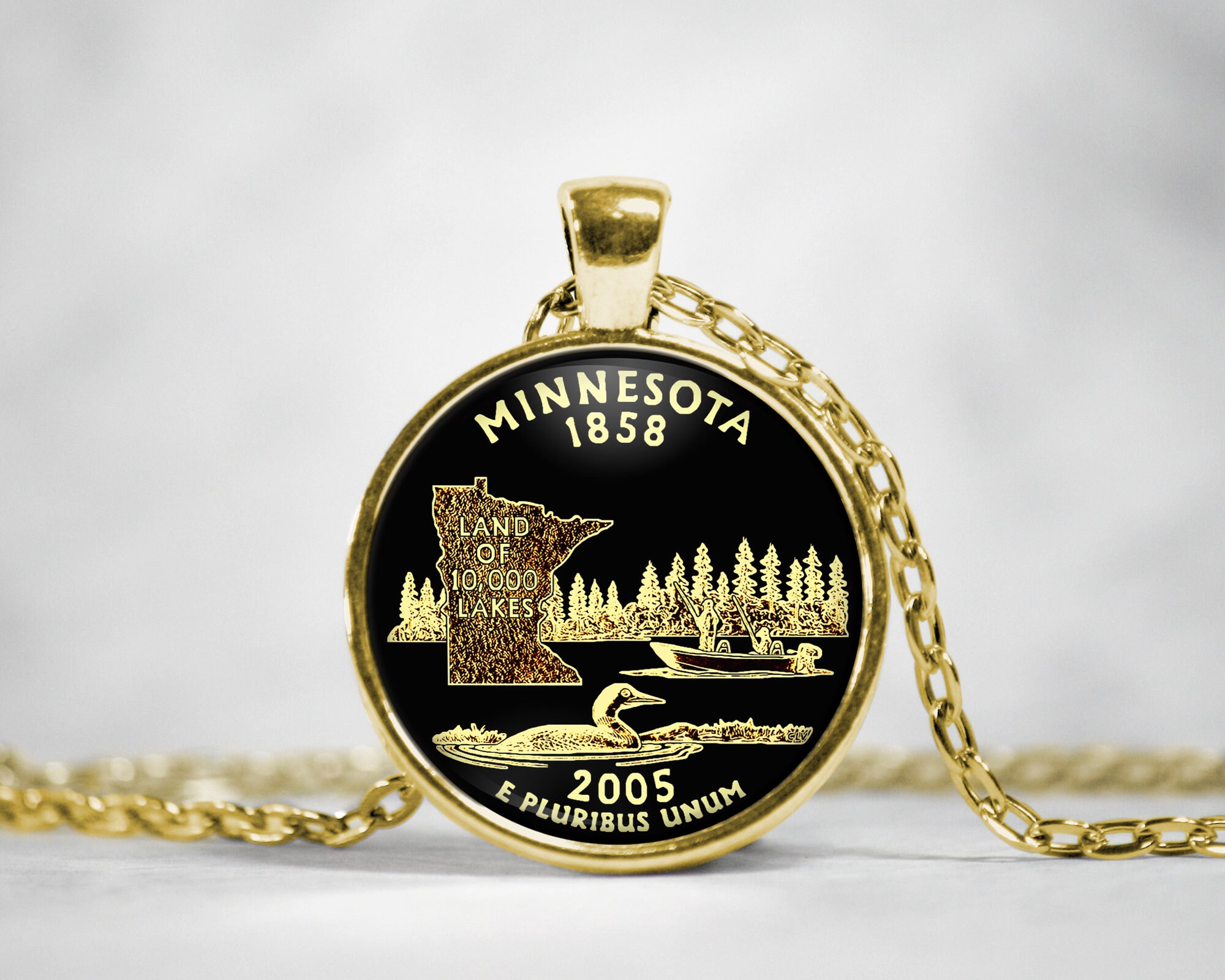 Minnesota Necklace Home State Jewelry Etsy