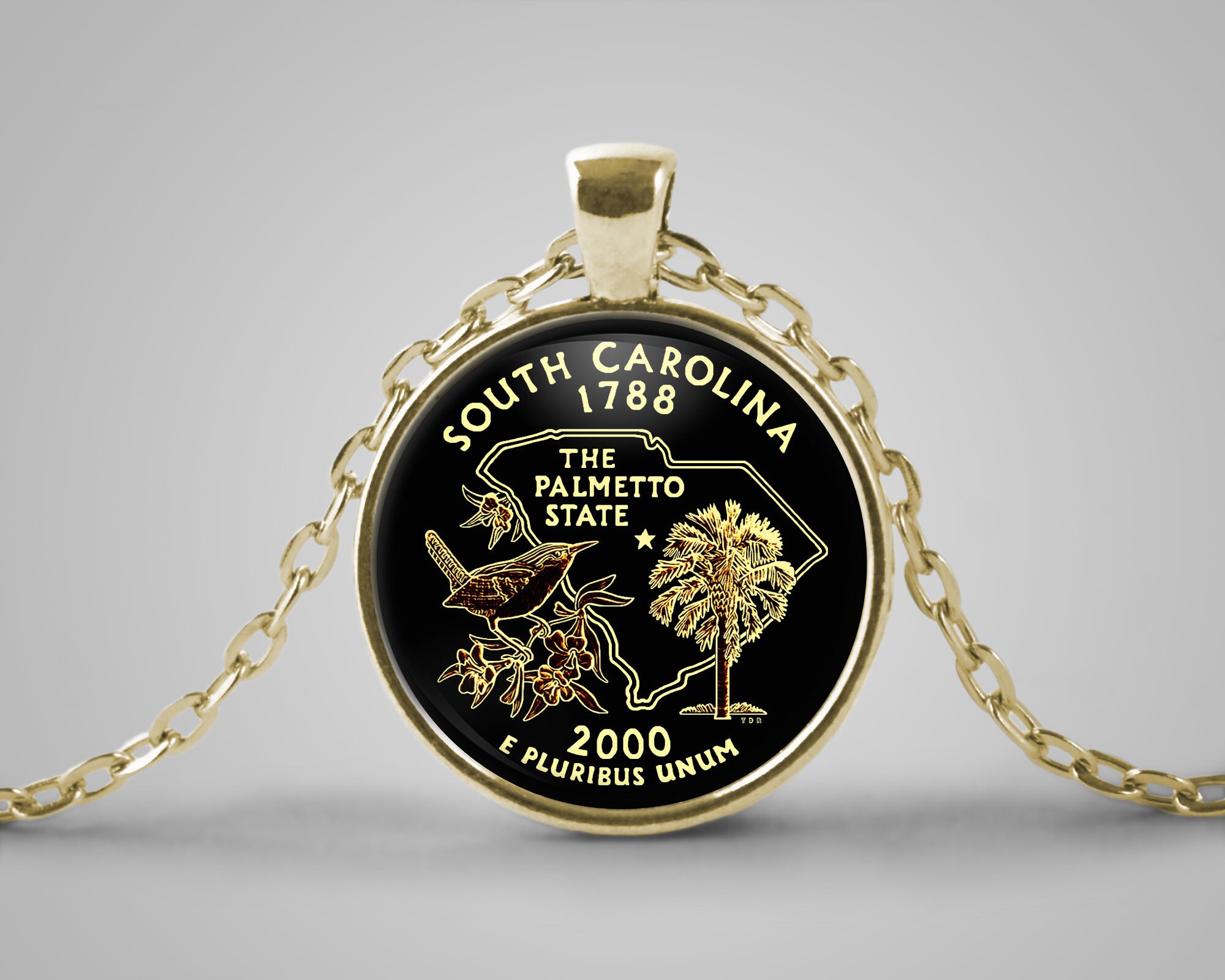 South Carolina Necklace Home State Jewelry Etsy