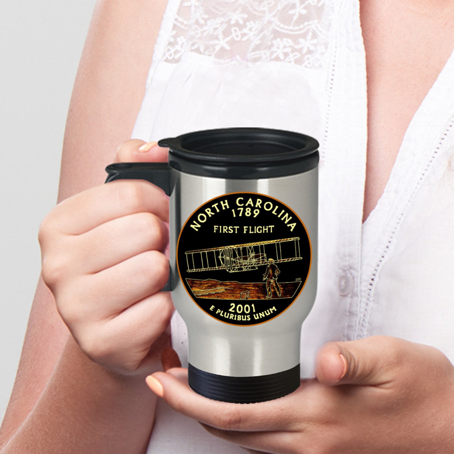 North Carolina Coffee Travel Mug Home State Souvenir Etsy Nederland