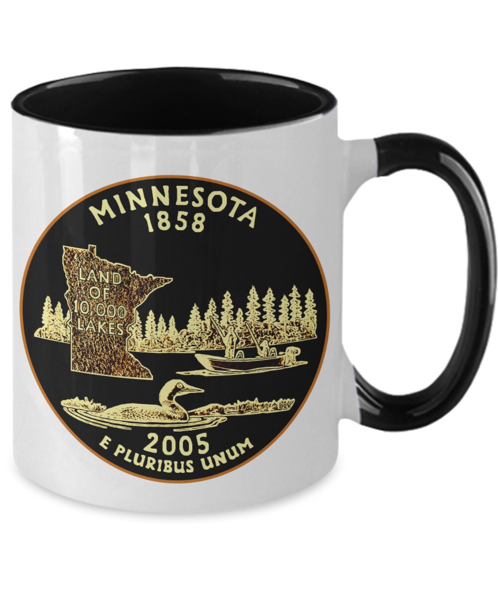 Minnesota Coffee Mug Home State Souvenirtwo Tone Etsy