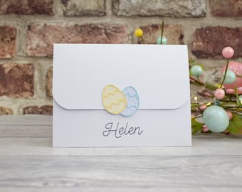 Handmade Personalised Easter Eggs Gift Card Envelope/Wallet/Holder. Easter/Friend/Family