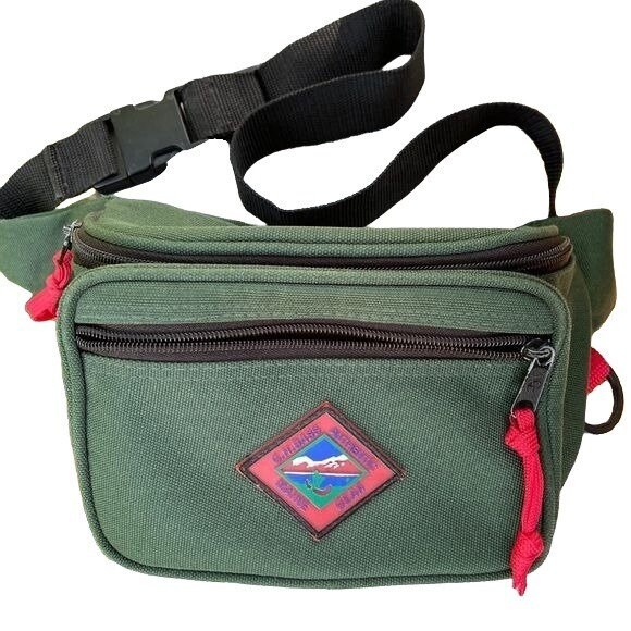 GH Bass Authentic Maine Gear Vintage Belt Bag Forest Green Fanny Pack Multiple Zippered Pockets Adjustable Black Strap Etsy