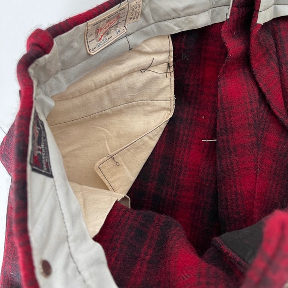 Woolrich Oxblood Mackinaw Plaid Hunting Pants Red… - image 8