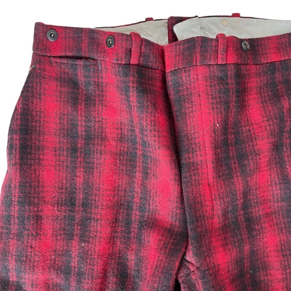 Woolrich Oxblood Mackinaw Plaid Hunting Pants Red… - image 9