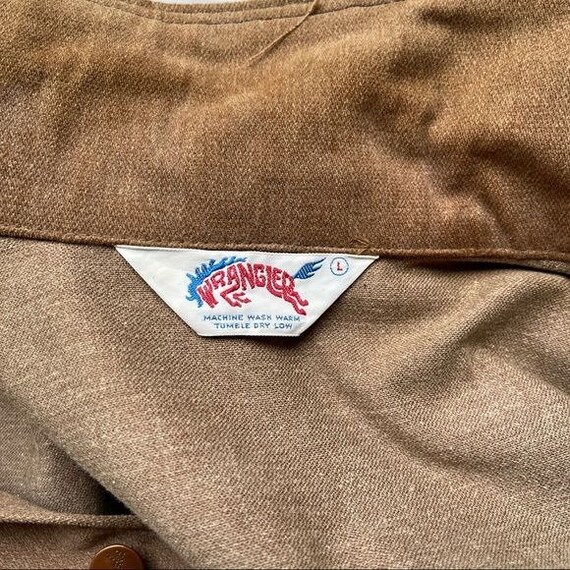 Vintage Wrangler Jean Jacket Brown Chest Pockets … - image 7