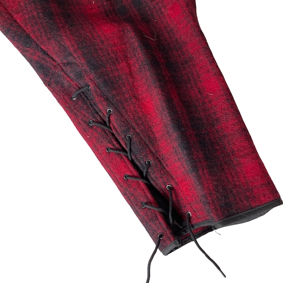 Woolrich Oxblood Mackinaw Plaid Hunting Pants Red… - image 4