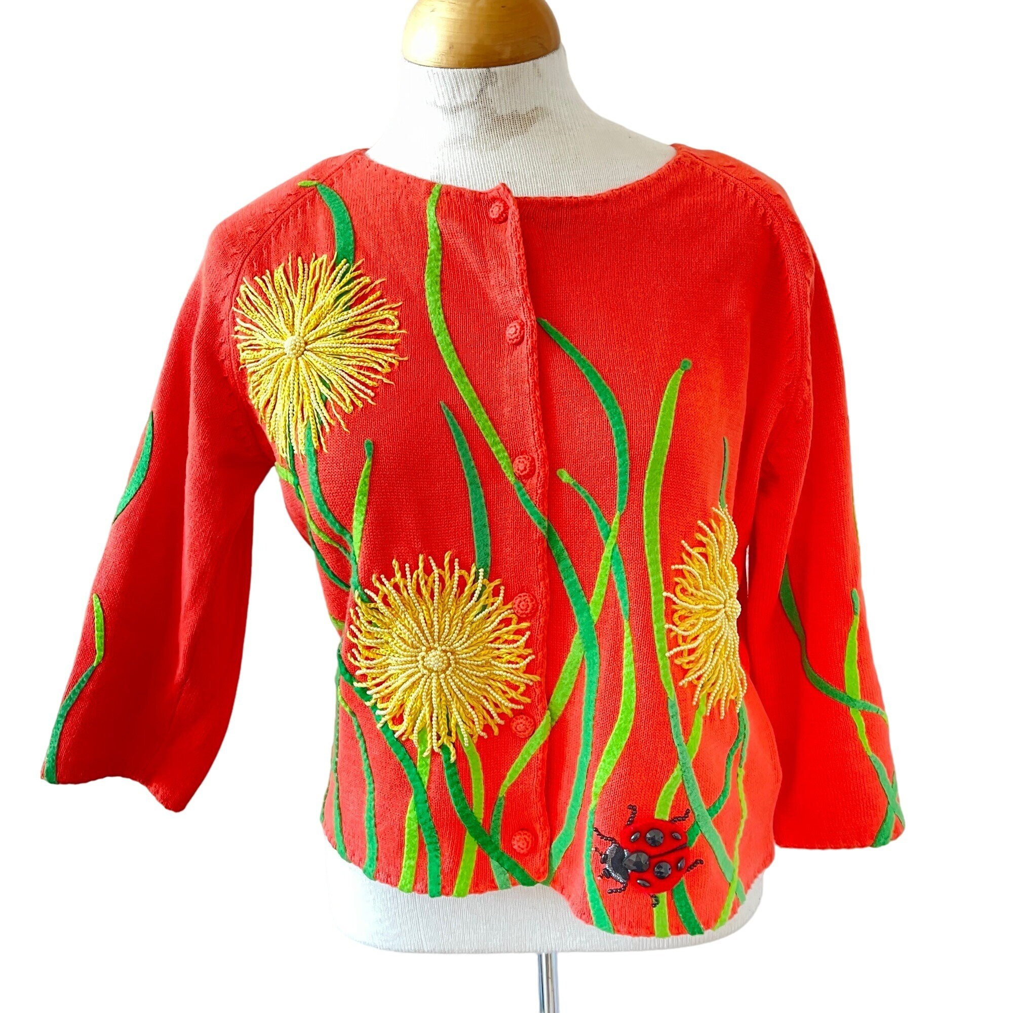 Ladybug Cardigan - Etsy Ireland