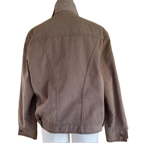 Vintage Wrangler Jean Jacket Brown Chest Pockets … - image 2