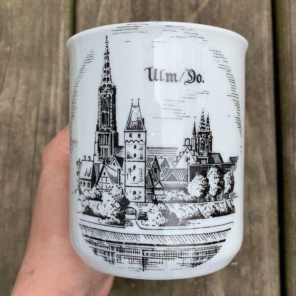 Dr Merkle Atelier Ulm Germany Mug Souvenir white Black vintage Etsy
