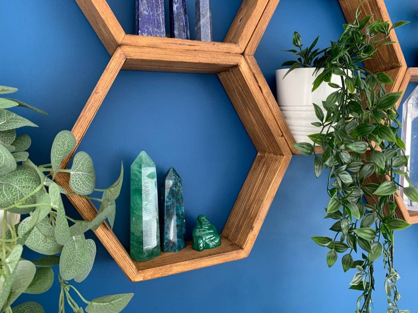 Hexagon Shelves Hexagon Shelf Reclaimed Wood Shelf Etsy UK