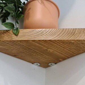 Set of 3 Reclaimed Wood Corner Shelves: Rustic Scaffold Board image 4