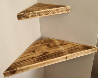 Reclaimed Scaffold Board Corner Shelf