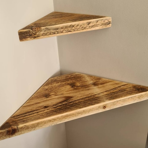 Reclaimed Scaffold Board Corner Shelf Shelf Scaffold Floating Etsy UK