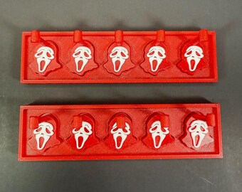 Ghost Nail Stand Set | Horror Magnetic Display Holder, Glitter Red Nail Art Organizer
