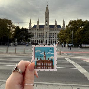 Vienna Austria Stamp Sticker | Travel Stickers | Adventuringstickers | Waterproof | Vienna Stamps | Stamp Stickers | Austria Sticker