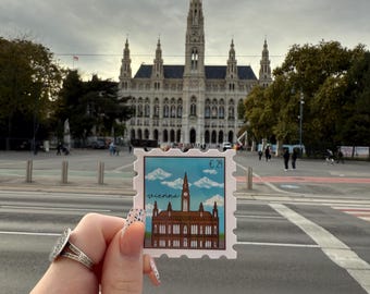 Pegatinas de sellos de Viena, Austria / Pegatinas de viaje / Pegatinas de aventuras / Resistente al agua / Sellos de Viena / Pegatinas de sellos / Pegatina de Austria