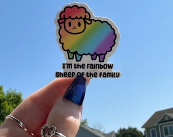 Soy la oveja arcoíris de la familia Vinilo Adhesivo de orgullo / Adventuringstickers / Adhesivo / Orgullo / Adhesivos de orgullo / Adhesivo de oveja / Vinilo /