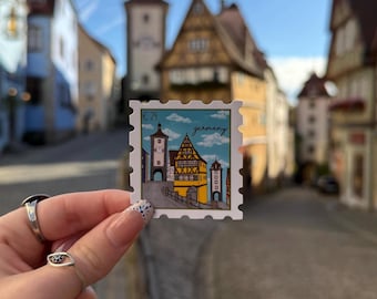 Pegatinas de sellos de Alemania / Pegatinas de viaje / Pegatinas de aventuras / Impermeables / Sellos de ciudades alemanas / Pegatinas de sellos / Pegatina de Alemania