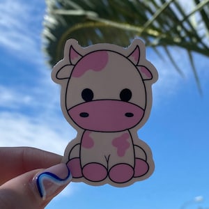 Haven The Cow Vinyl Sticker | Adventuringstickers | Cow Sticker | Cow | Animal Sticker | Cute Sticker | Cute | Vinyl | Pink Cow |