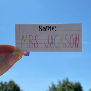 Name Tag Teacher Sticker | Back to School Sticker | Adventuringstickers | Stickers | School Sticker | Teacher Sticker |Vinyl |Custom Sticker