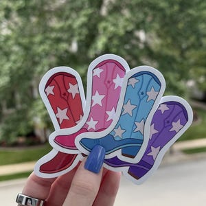 Colorful Cowgirl Boot Stickers | Adventuringstickers | Cowboy Boots | Country Stickers | Western Stickers | Cowboy Stickers |