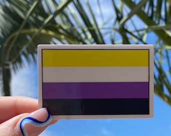 Non Binary Pride Flag Sticker | Adventuringstickers | Stickers | Pride Flag | Pride | Non Binary Sticker | Non Binary | Vinyl Sticker |