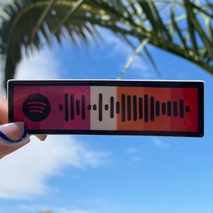 Lesbian Flag Spotify Code Vinyl Pride Sticker | Adventuringstickers | Stickers | Flag Sticker | Pride Flag|Lesbian Sticker| Pride