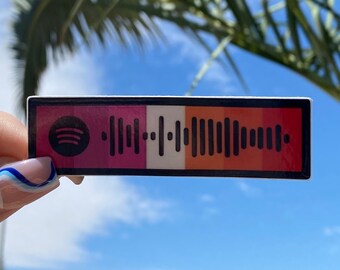 Lesbian Flag Spotify Code Vinyl Pride Sticker | Adventuringstickers | Stickers | Flag Sticker | Pride Flag|Lesbian Sticker| Pride