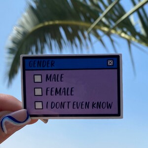 Genderchecklistkaart Vinyl Pride-sticker | Avontuurstickers | Trotsstickers | Waterdichte stickers
