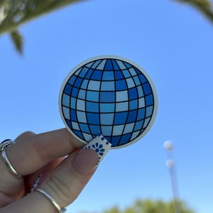Disco Ball Sticker | Adventuringstickers | Disco Sticker | Disco Ball | Blue Disco Ball | Vinyl Sticker | Mirror Ball Sticker | Mirror Ball