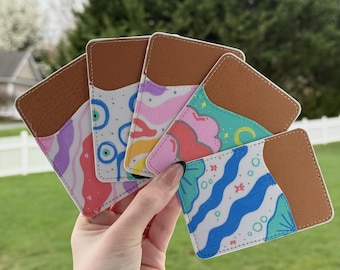 Tarjeteros hechos a mano / Tarjeteros pintados / Accesorios para fundas de teléfono / Hechos a medida / Tarjeteros hechos a mano / Bolsillo para teléfono / Bolsillo para tarjetas