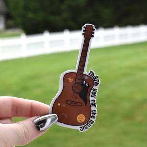 Thank You For The Music Guitar | Adventuringstickers | Music Sticker | Guitar Sticker | Patch Sticker | Mamma Mia | Song Sticker | Vinyl