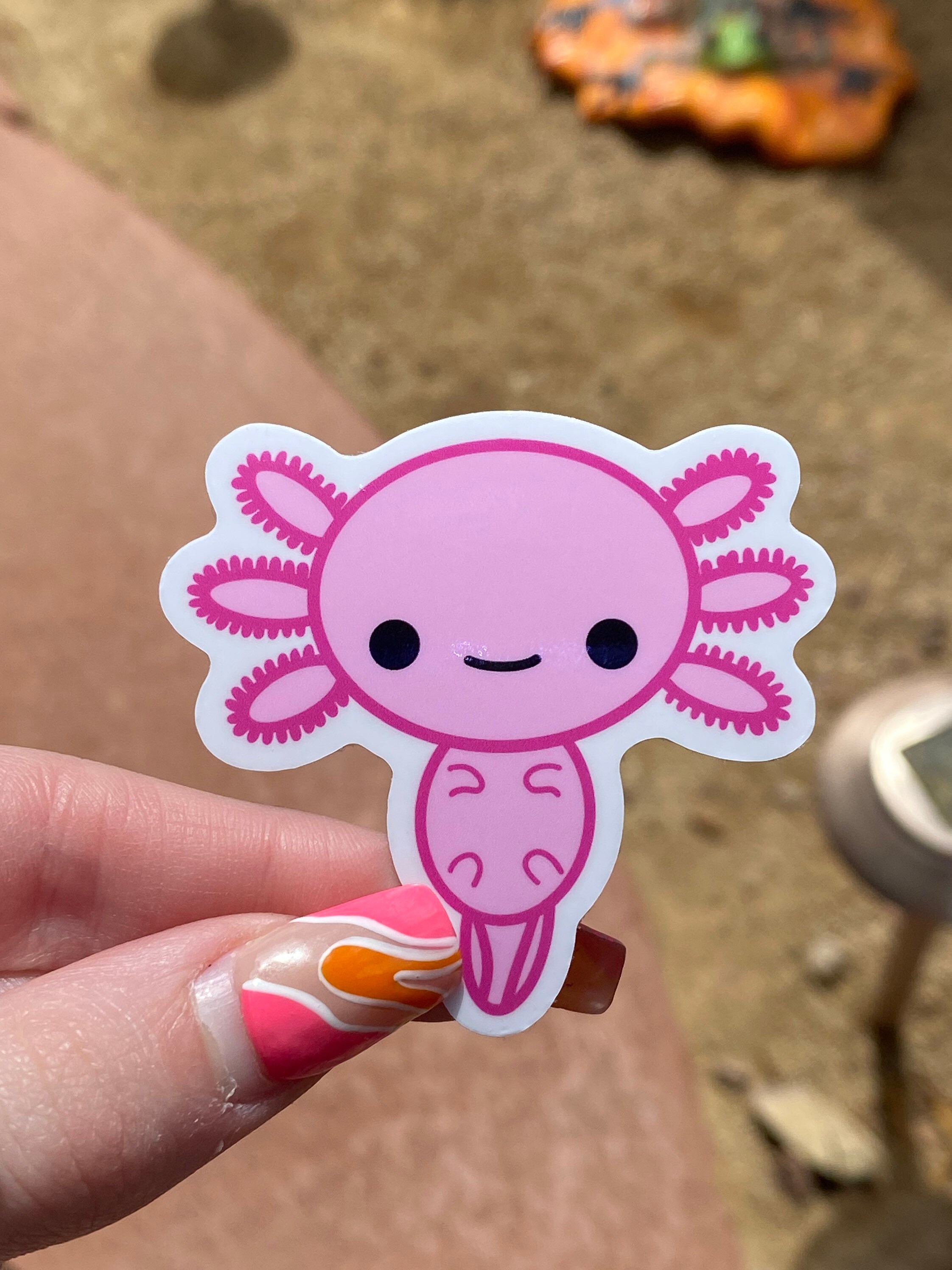 Olive the Axolotl Sticker | Ocelot Sticker | Vinyl Sticker | Animal ...