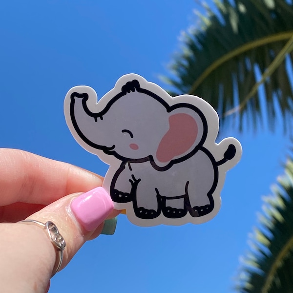 Ellie the Elephant Vinyl Sticker | Animal Sticker | Adventuringstickers | Stickers | Elephant Sticker | Vinyl Sticker | Cute Sticker