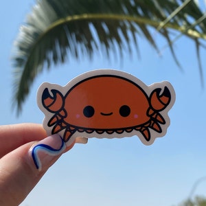 Bubbles The Crab Vinyl Sticker | Adventuringstickers | Animal Sticker | Crab Sticker | Cute Stickers | Waterproof Stickers