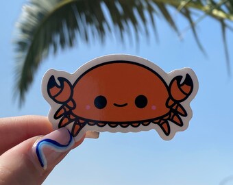 Bubbles The Crab Vinyl Sticker | Adventuringstickers | Animal Sticker | Crab Sticker | Cute Stickers | Waterproof Stickers