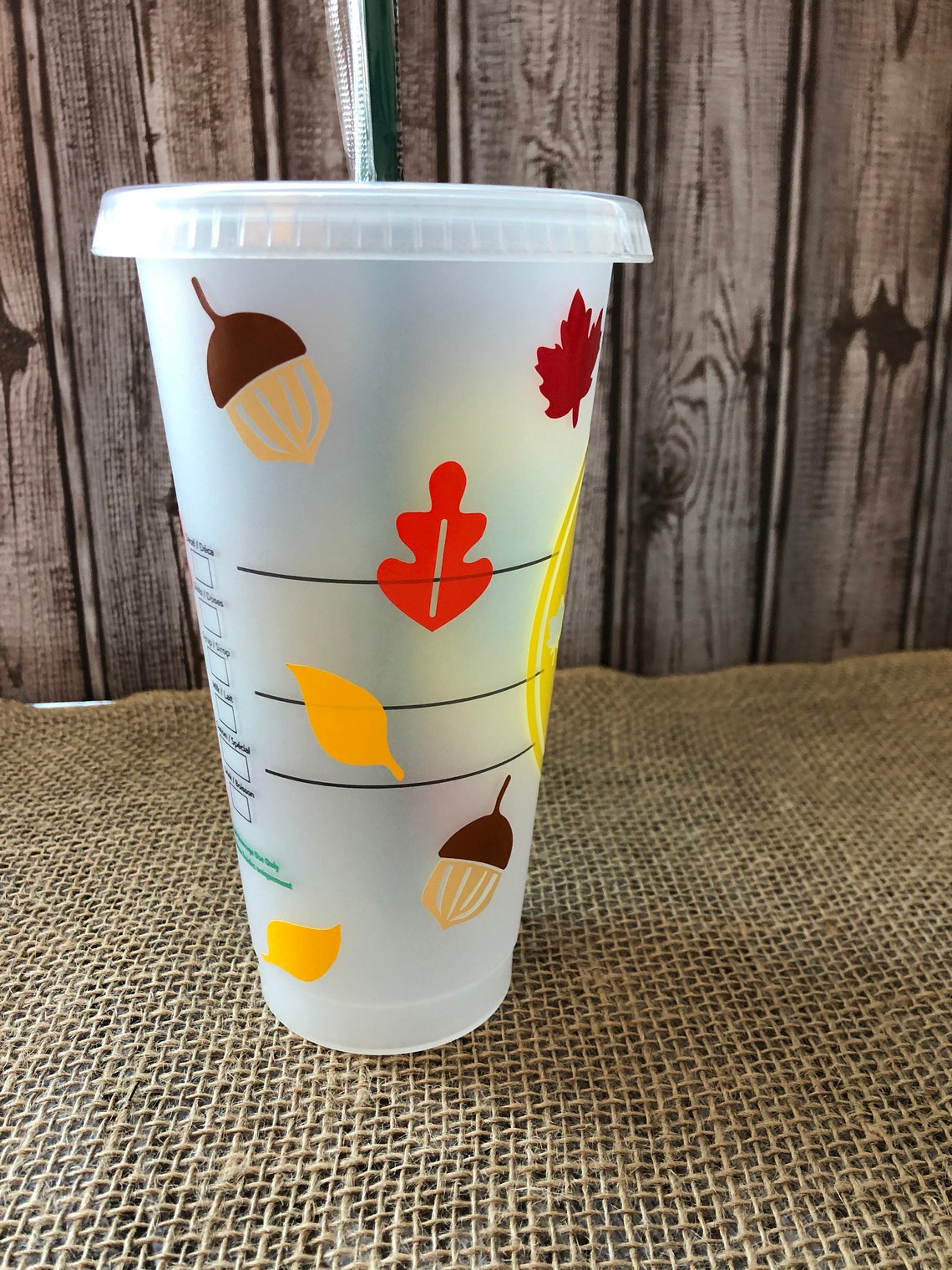 Fall Starbucks / Hello Fall / Reusable Starbucks Tumbler Etsy