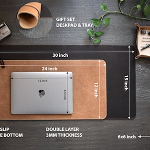 Custom Leather Desk Mat - Personalised mouse pad - Durable Leather Desktop Mat - Leather Mouse Pad - Tech Accessories