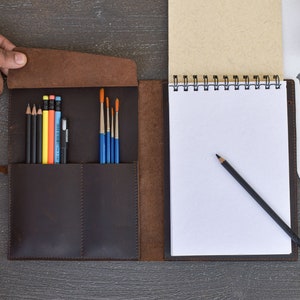 Refillable Leather Sketchbook Cover – Indigo Artisans