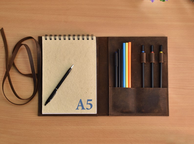 Leather A5 Sketchbook Cover Personalized Artist Gifts. Etsy