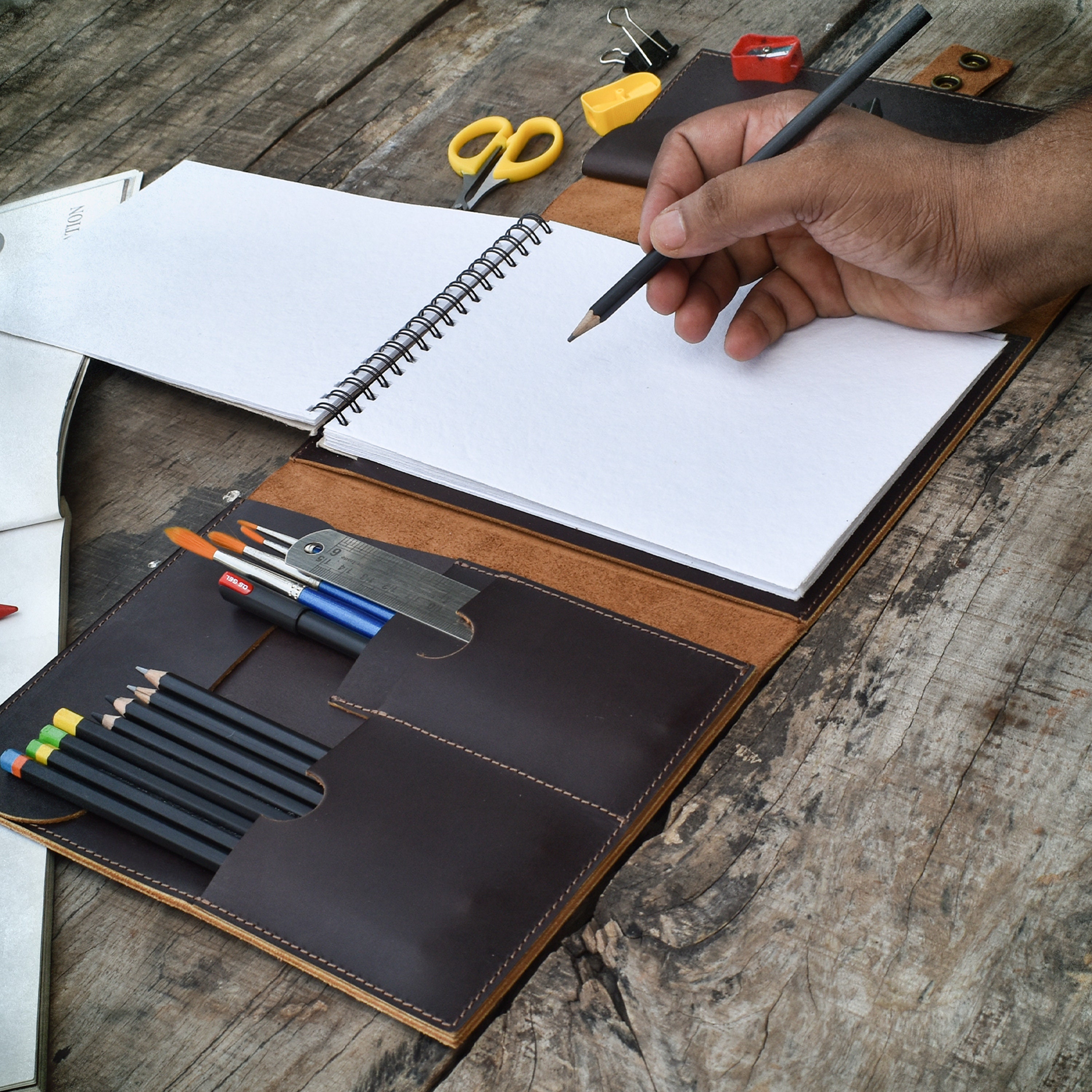 Kraft Notebook, Blank Sketchbook, Sketch Paper for Drawing, Kraft Notepad 